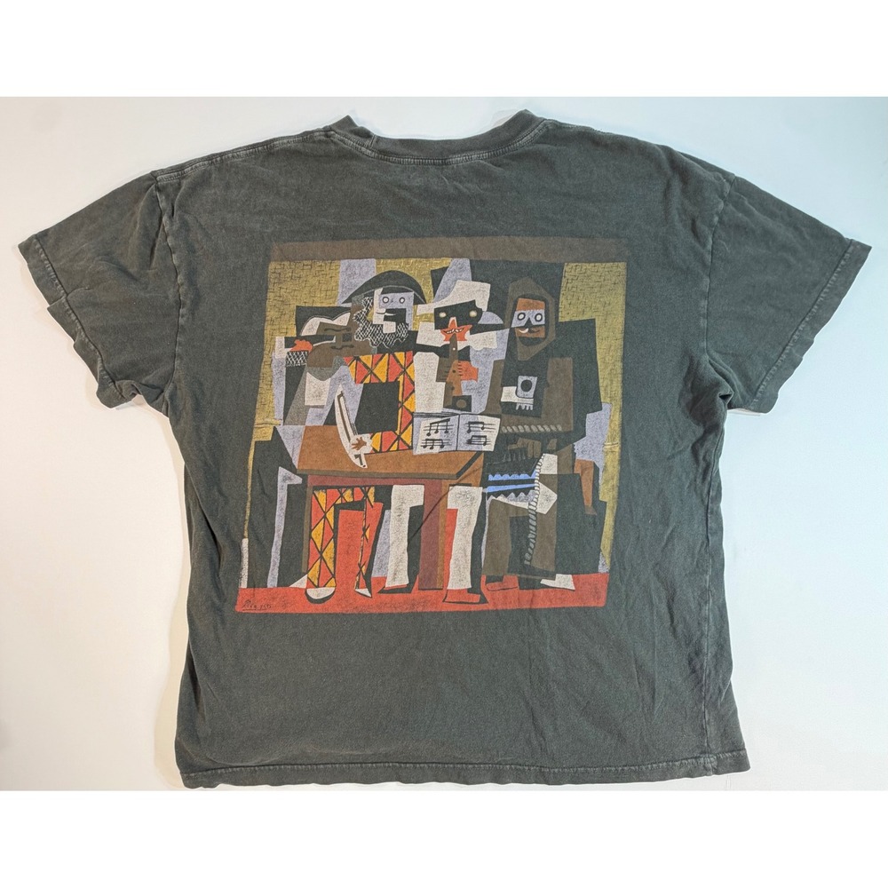 Abercrombie & Fitch Picasso Three Musicians Graphic Tee Shirt Washed Black XL